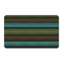 Stripes Teal Yellow Brown Grey Magnet (rectangular) by BrightVibesDesign