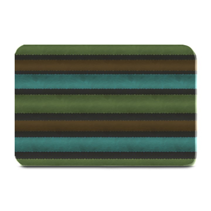 Stripes Teal Yellow Brown Grey Plate Mats