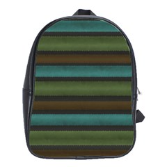 Stripes Teal Yellow Brown Grey School Bag (large) by BrightVibesDesign