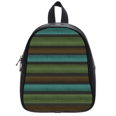 Stripes Teal Yellow Brown Grey School Bag (small) by BrightVibesDesign