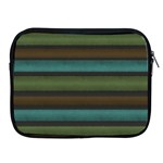 Stripes Teal Yellow Brown Grey Apple iPad 2/3/4 Zipper Cases Front