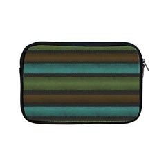 Stripes Teal Yellow Brown Grey Apple Ipad Mini Zipper Cases by BrightVibesDesign