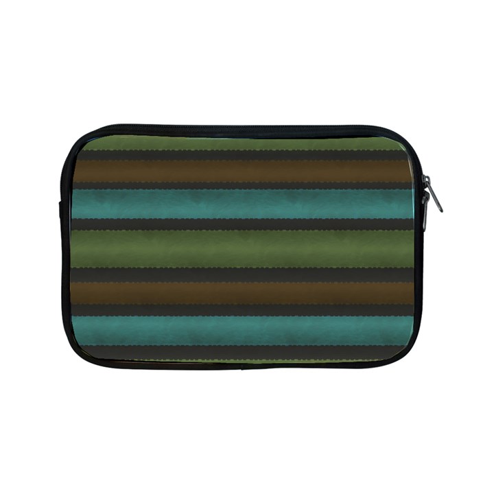 Stripes Teal Yellow Brown Grey Apple iPad Mini Zipper Cases