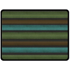 Stripes Teal Yellow Brown Grey Double Sided Fleece Blanket (large)  by BrightVibesDesign