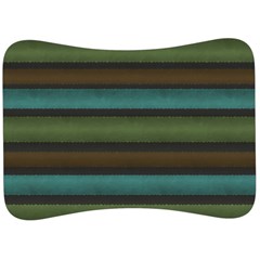 Stripes Teal Yellow Brown Grey Velour Seat Head Rest Cushion