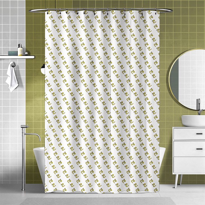 No Step On Snek Pattern White background Meme Shower Curtain 48  x 72  (Small)