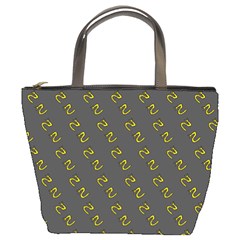 No Step On Snek Pattern Charcoal Dark Gray Background Meme Bucket Bag by snek