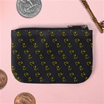 No Step On Snek Pattern Charcoal Dark Gray background Meme Mini Coin Purse Back