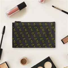 No Step On Snek Pattern Charcoal Dark Gray Background Meme Cosmetic Bag (small) by snek