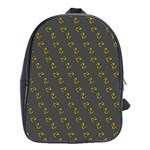 No Step On Snek Pattern Charcoal Dark Gray background Meme School Bag (Large) Front