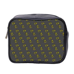 No Step On Snek Pattern Charcoal Dark Gray Background Meme Mini Toiletries Bag (two Sides) by snek