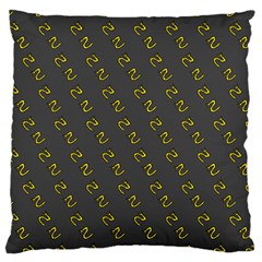 No Step On Snek Pattern Charcoal Dark Gray Background Meme Large Flano Cushion Case (one Side) by snek