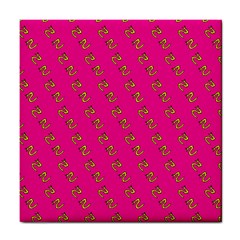 No Step On Snek Pattern Pink Background Meme Tile Coaster by snek