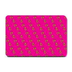 No Step On Snek Pattern Pink Background Meme Small Doormat by snek