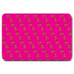 No Step On Snek Pattern Pink Background Meme Large Doormat by snek