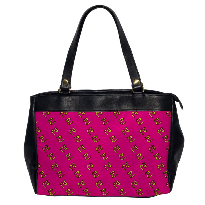 No Step On Snek Pattern Pink background Meme Oversize Office Handbag