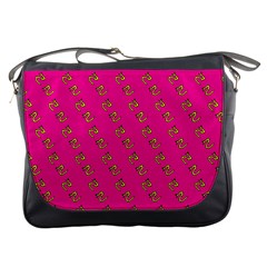 No Step On Snek Pattern Pink Background Meme Messenger Bag by snek