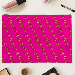 No Step On Snek Pattern Pink Background Meme Cosmetic Bag (xxl) by snek