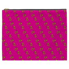 No Step On Snek Pattern Pink Background Meme Cosmetic Bag (xxxl) by snek