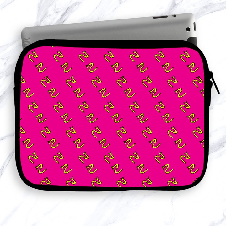 No Step On Snek Pattern Pink background Meme Apple iPad Zipper Case