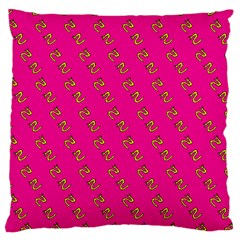 No Step On Snek Pattern Pink Background Meme Large Flano Cushion Case (two Sides) by snek