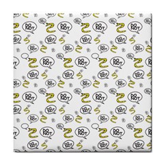 No Step On Snek Do Not Bubble Speech Pattern White Background Meme Tile Coaster by snek