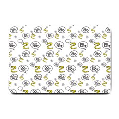 No Step On Snek Do Not Bubble Speech Pattern White Background Meme Small Doormat by snek