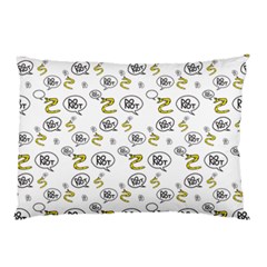 No Step On Snek Do Not Bubble Speech Pattern White Background Meme Pillow Case by snek