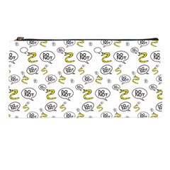 No Step On Snek Do Not Bubble Speech Pattern White Background Meme Pencil Case by snek