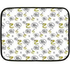 No Step On Snek Do Not Bubble Speech Pattern White Background Meme Double Sided Fleece Blanket (mini) by snek