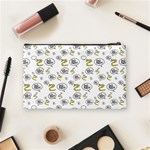 No Step On Snek DO NOT bubble speech Pattern white background Meme Cosmetic Bag (Medium) Back