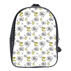 No Step On Snek Do Not Bubble Speech Pattern White Background Meme School Bag (large) by snek