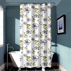 No Step On Snek Do Not Bubble Speech Pattern White Background Meme Shower Curtain 36  X 72  (stall) by snek