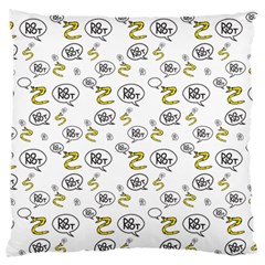 No Step On Snek Do Not Bubble Speech Pattern White Background Meme Large Cushion Case (two Sides) by snek