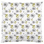 No Step On Snek DO NOT bubble speech Pattern white background Meme Large Cushion Case (Two Sides) Front