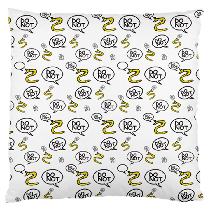 No Step On Snek DO NOT bubble speech Pattern white background Meme Large Cushion Case (Two Sides)