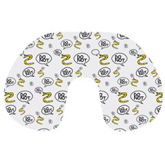 No Step On Snek Do Not Bubble Speech Pattern White Background Meme Travel Neck Pillow by snek