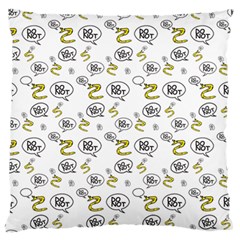 No Step On Snek Do Not Bubble Speech Pattern White Background Meme Standard Flano Cushion Case (two Sides) by snek