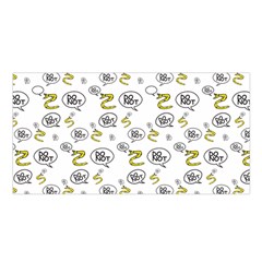 No Step On Snek Do Not Bubble Speech Pattern White Background Meme Satin Shawl by snek