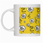 No Step On Snek DO NOT bubble speech Pattern yellow background Meme White Mug Left