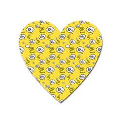 No Step On Snek Do Not Bubble Speech Pattern Yellow Background Meme Magnet (heart) by snek