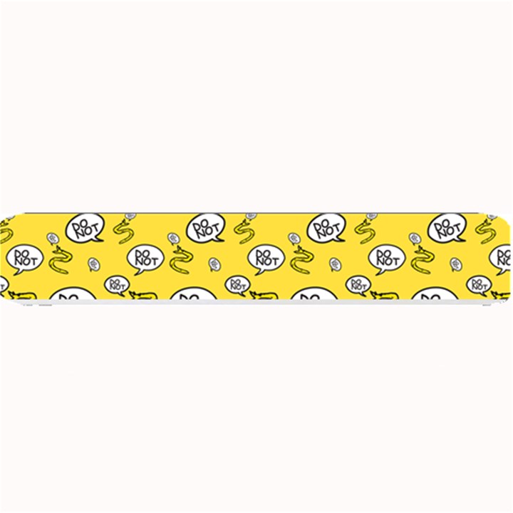 No Step On Snek DO NOT bubble speech Pattern yellow background Meme Small Bar Mat