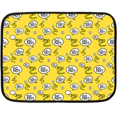 No Step On Snek Do Not Bubble Speech Pattern Yellow Background Meme Fleece Blanket (mini) by snek