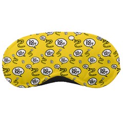 No Step On Snek Do Not Bubble Speech Pattern Yellow Background Meme Sleeping Mask by snek