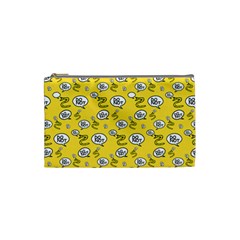 No Step On Snek Do Not Bubble Speech Pattern Yellow Background Meme Cosmetic Bag (small) by snek