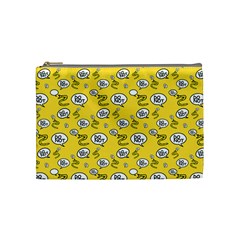 No Step On Snek Do Not Bubble Speech Pattern Yellow Background Meme Cosmetic Bag (medium) by snek