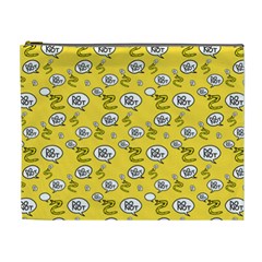 No Step On Snek Do Not Bubble Speech Pattern Yellow Background Meme Cosmetic Bag (xl) by snek