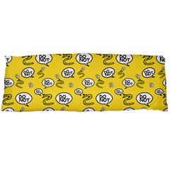 No Step On Snek Do Not Bubble Speech Pattern Yellow Background Meme Body Pillow Case (dakimakura) by snek