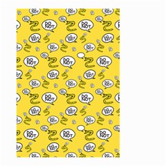 No Step On Snek Do Not Bubble Speech Pattern Yellow Background Meme Small Garden Flag (two Sides) by snek