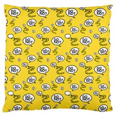 No Step On Snek Do Not Bubble Speech Pattern Yellow Background Meme Large Cushion Case (two Sides) by snek